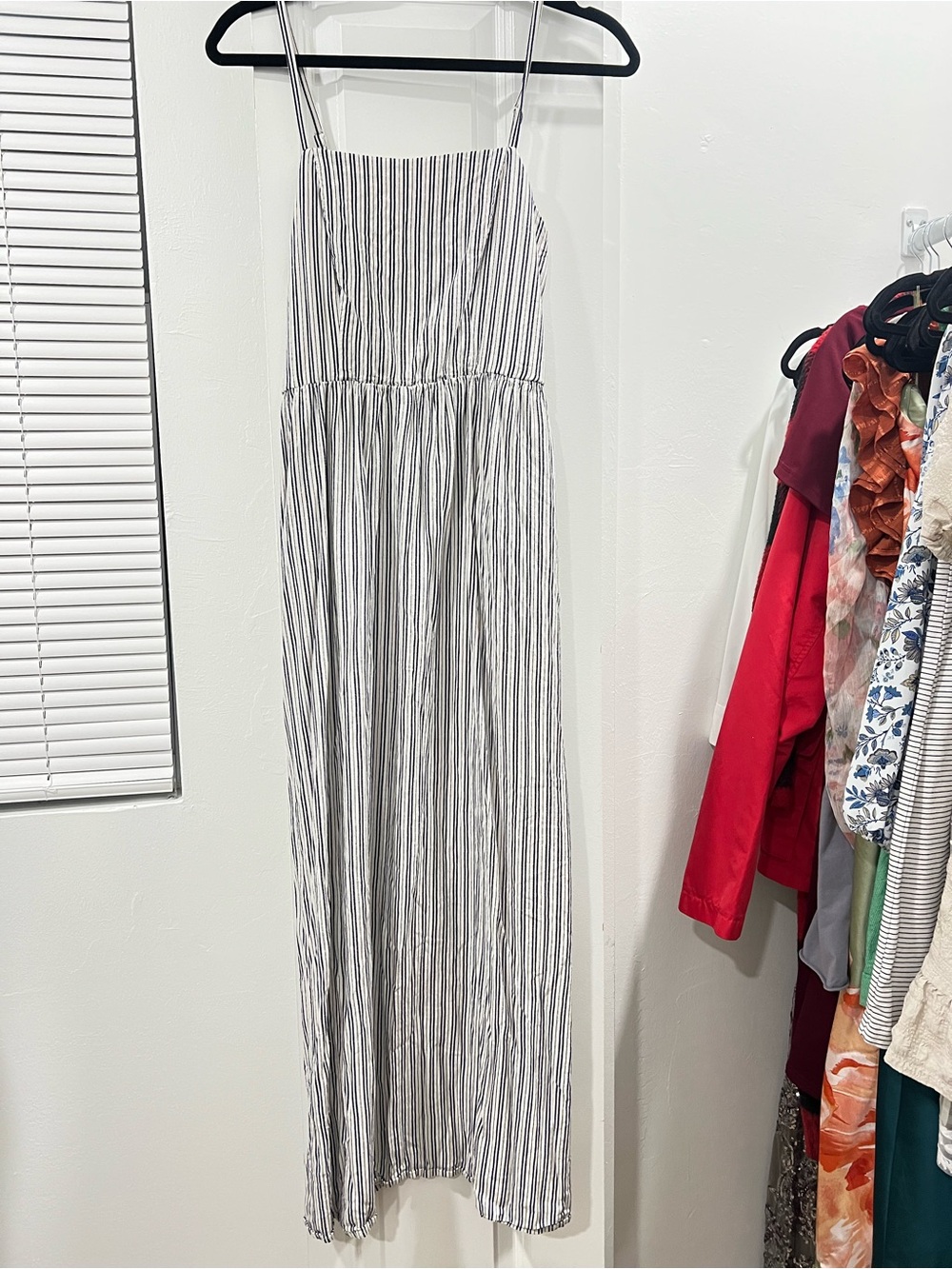 Black and White Striped Maxi Skirt